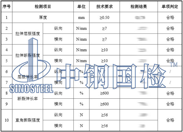 hdpe膜检测项目结果